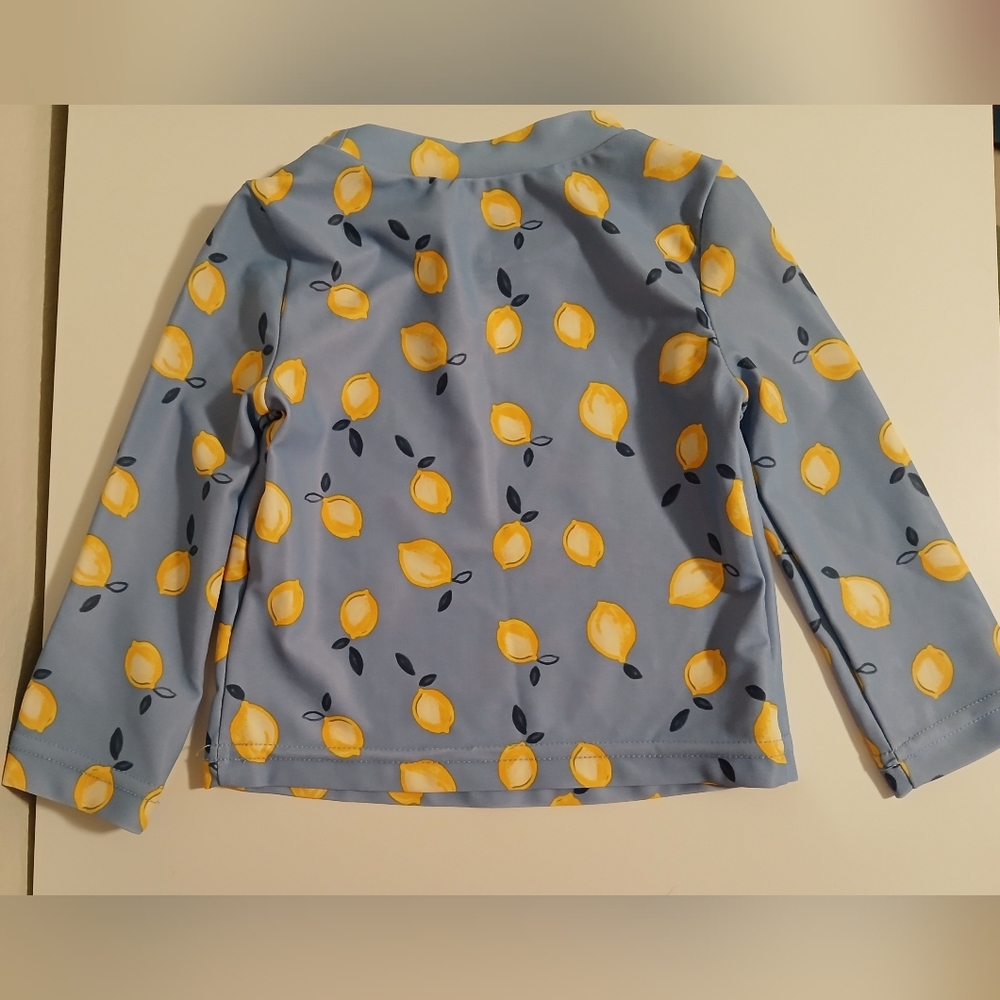 Kid's Carter's Blue & Yellow‎ Lemon Long Sleeve Swim Shirt - Picture 2 of 4